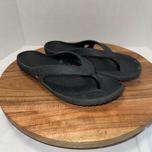 Crocs Kadee II Women's Size 10 Sandals‎ Black Thong Flip Flops Slip On